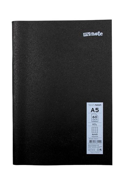 Mynote دفتر ملاحظات من البلاستيك بغطاء نيون مقاس 60 ورقة من Text A5