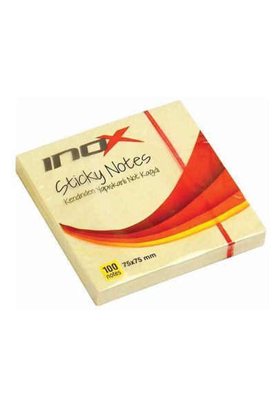 inox ورق ملاحظات لاصق أصفر مقاس 75x75 - رقم 2342
