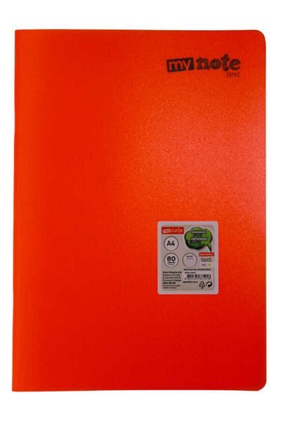 Mynote Text Neon A4 80 Sheets Checked Plastic Cover Notebook