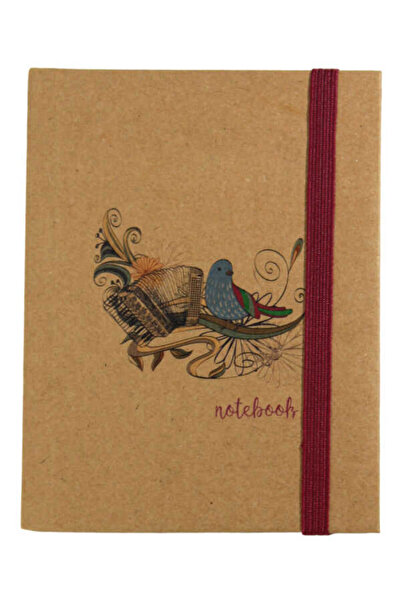 Liz Kf123 Caiet cu copertă rigidă Kraft, 96 de coli, cu elastic