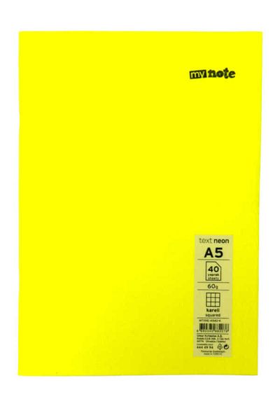 Mynote Text A5 40 Sheets Checkered Plastic Neon Cover Notebook