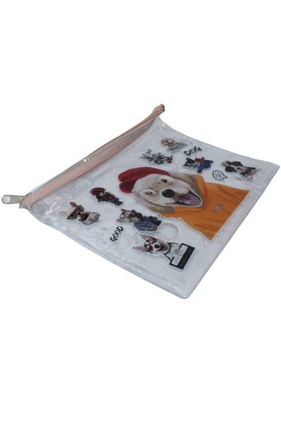 VUKİ Vuki A4 Zippered Transparent File - Vk-0073-09 Dog