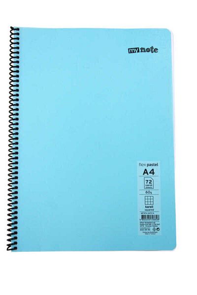 Mynote Flex A4 72 Sheets Checked Spiral Plastic Cover Notebook Pastel