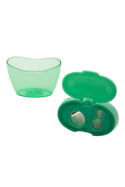 Puti Three Compartment Okra Thick Pencil Sharpener 06369