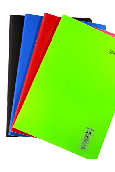 Mynote نص نيون A4 80 ورقة غطاء بلاستيكي مخطط