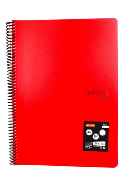 Mynote Flex A4 140 Sheets Checked Spiral Plastic Cover Notebook