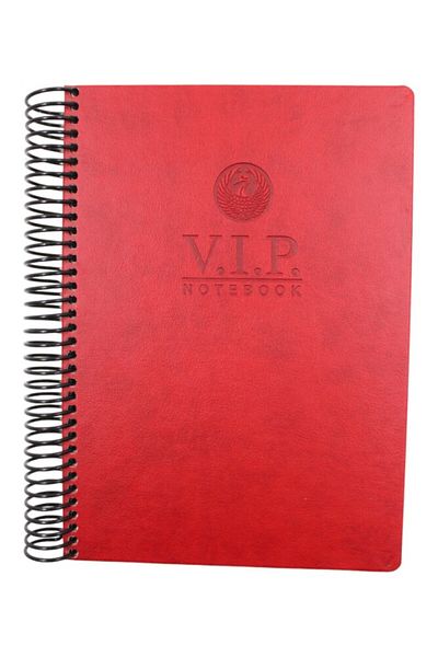 Gıpta 1081 A4 140 Sheets Checkered Checked VIP Spiral Faux Leather Notebook