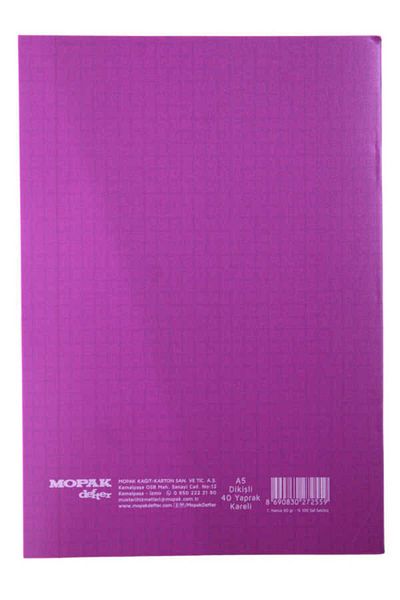 Mopak A5 40 Sheets Checked Plastic Cover School Notebook