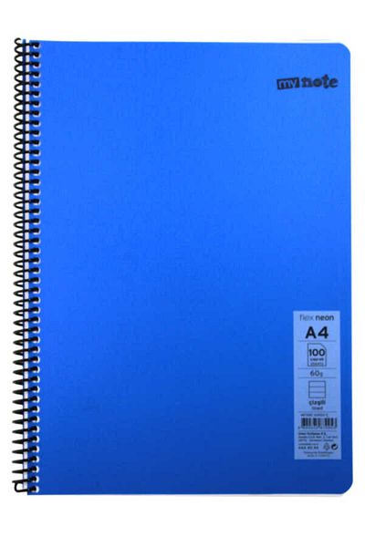 Mynote Flex A4 100 Sheets Lined Spiral Plastic Neon Cover Notebook