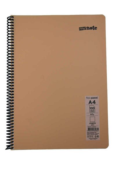 Mynote Flex A4 100 Sheets Unlined Spiral Plastic Pastel Cover Notebook