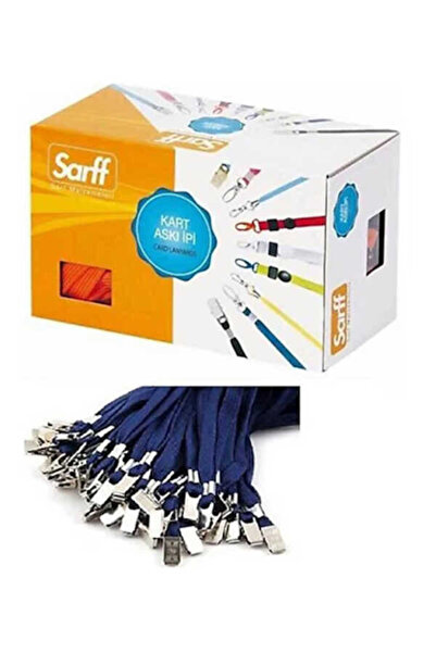 SARFF Kart Askı Ipi Lacivert Metal Klipsli
