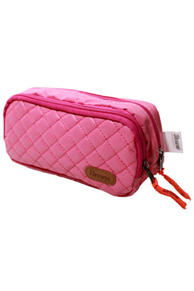 Brons Suport pentru stilouri matlasat cu două compartimente - negru