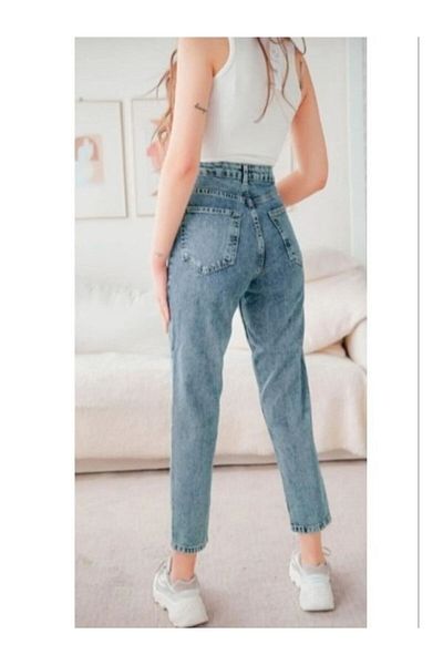 Geppetto Penolope Women - Lycra Mom Jean, Snow Washing Effect