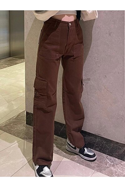 Gofeel Brown Cargo Pocket Detail Trousers 1blood