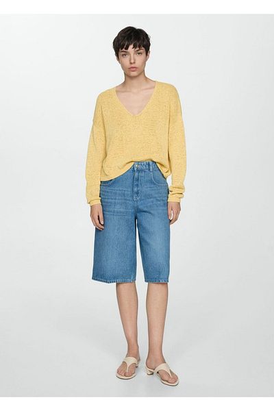 MANGO Woman V-neck thin knitwear sweater
