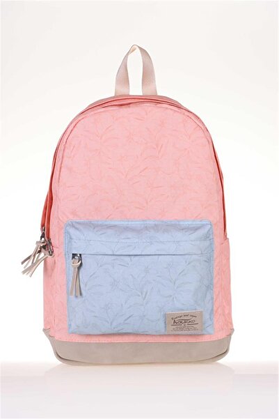 KAUKKO Wichlight School Bag Salmon Flowers K1337