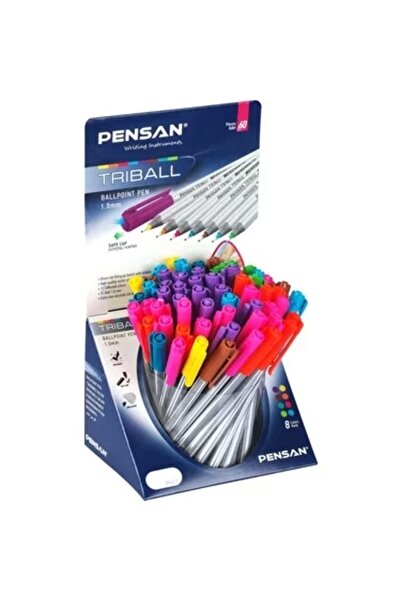 Pensan Triball Tükenmez Kalem Renkli 60'lı Stand