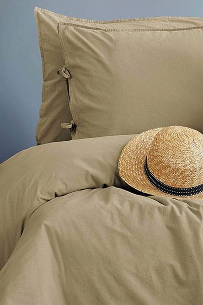 İssimo Home Σετ Παπλωματοθήκη Savanna Washed 100% Cotton Poplin Beige