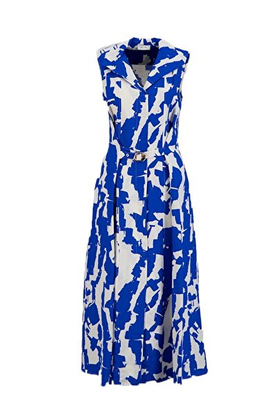 Setre Navy Blue - White Shirt Collar Belt Detailed