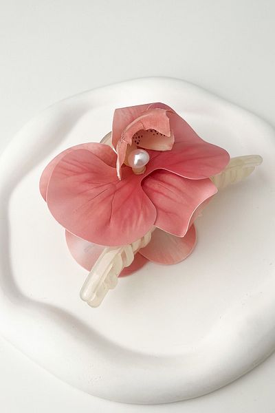 Modex Aloha Orchid Flower with Pearl - 10cm Latch Buckle