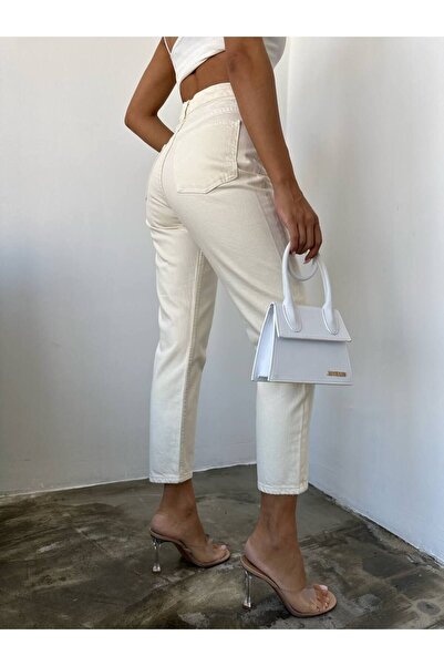 Geppetto Penolope Cream Γυναικεία Mom Jeans