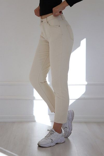 Geppetto Ecru Natural Penolope Women's Mom Jean - D-575