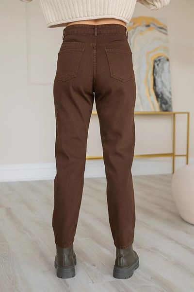 Geppetto Γυναικείο Mom Jeans Penolope Dora - Ψηλόμεσο, ελαστικό και καφέ τζιν παντελόνι 2024