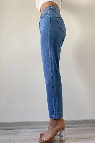 Geppetto Penolope Жіночі - Середньо-світло-сині джинси-бойфренди, штани-кльош