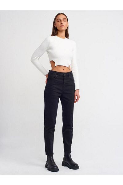 Geppetto Penolope Women - Μαύρο ψηλόμεσο Lycra Mom Jeans