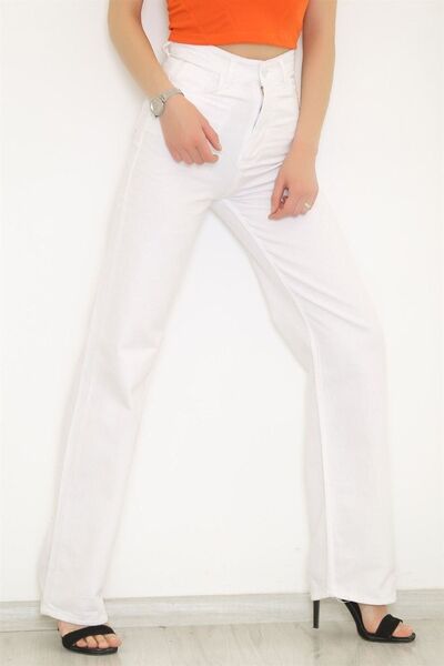 Geppetto Джинси-палаццо з високою талією і широкими штанинами - Жіночі білі джинси 6803