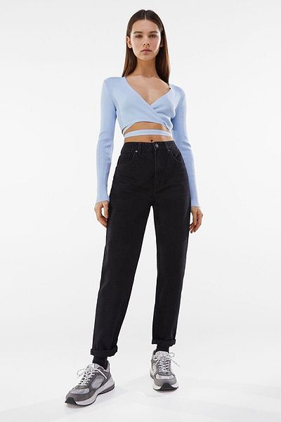 Geppetto Penolope Black Lycra Wide Mom Jean - Women's Back to School (Full Fit)