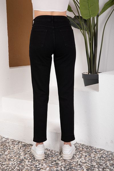 Geppetto Penolope Benjamin - Lycra Black Mom Jeans Women's Jeans