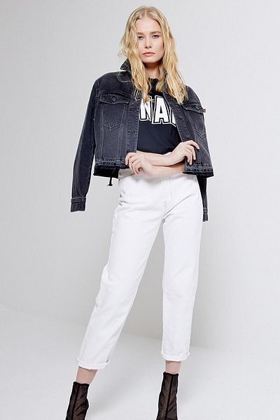 Geppetto Penolope Women - Pantaloni albi de jeans din anii 90 de zi cu zi 2024 (nu arată interiorul)