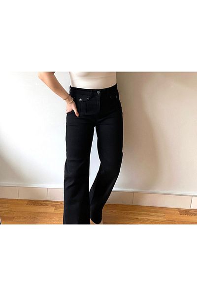 Geppetto Penolope Women's Black Wide Leg Pants 14866 Jean