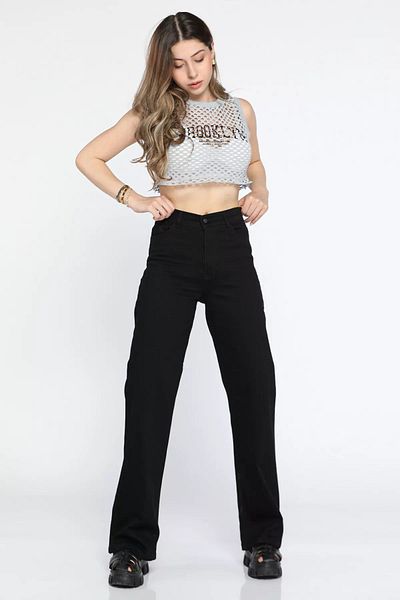 Geppetto Penolope Black High Waist Lycra Palazzo Jean - Blugi de damă