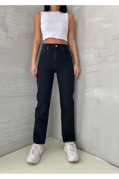Geppetto Penolope Leo Mom Jean - Lycra Black Women's Jean Pants