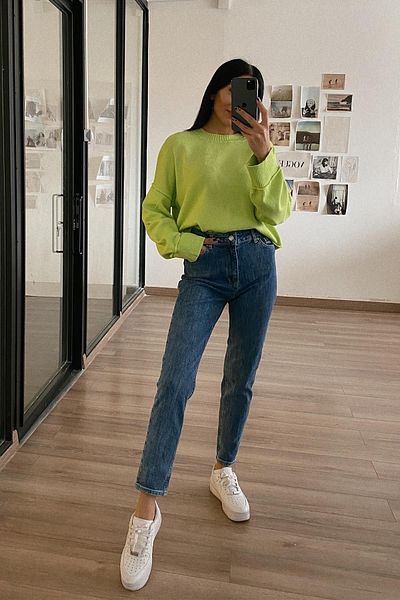 Geppetto Penolope Women - Jean Mom Blue cu talie ultra înaltă