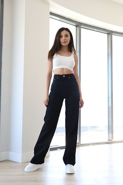 Geppetto Black Penolope Women's Wide Leg Jeans