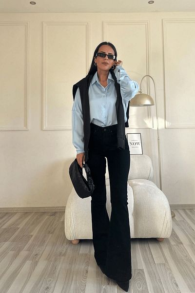 Geppetto Blugi spanioli din Lycra pentru femei Penolope, negru, negru