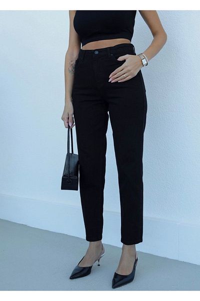 Geppetto Penolope Women's - Black High Waist Mom Jean