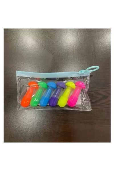 Rubenis Neon Colored Highlighter Mini Bag - 6-piece 1908 Model