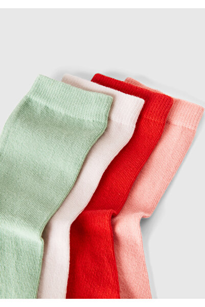 United Colors of Benetton Комплект от 4 чорапи до глезена Red Mix за момчета