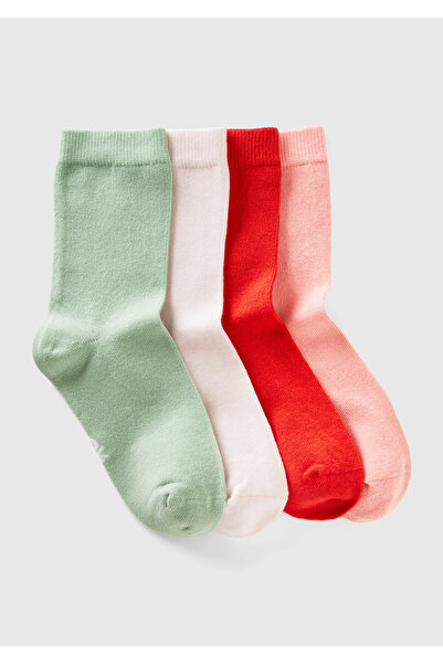 United Colors of Benetton Комплект от 4 чорапи до глезена Red Mix за момчета