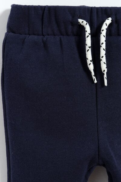 Kyron 100% Cotton Lace-Up Baby Boy Pajama Bottom - Navy Blue