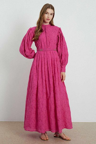 Hooopstore Fuchsia Petit Brode Dress