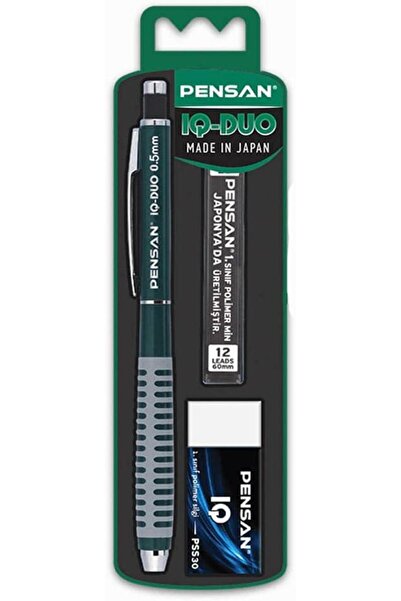 Pensan Iq-duo Versatil Kalem 0.5mm Yeşil Set Silgi Uç Hediyeli