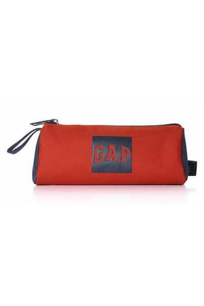 GAP Red Navy Blue Single Compartment Triangle Pencil Bag - 03405
