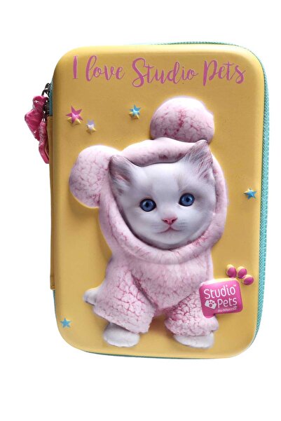 Dolphin Studio Pets Eva Kalem Çantası Büyük Sarı Kedi