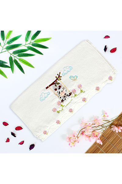 enex life 100% Cotton Towel with Cow Figure