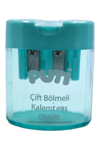 Puti Double Compartment Pencil Sharpener with Transparent Lid - 06406